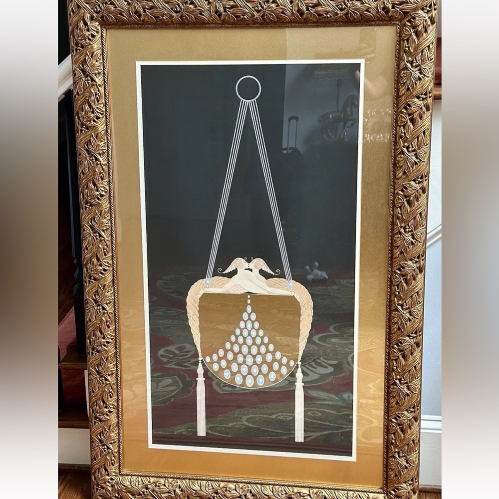 Erte (Romain de Tirtoff) "The  Clasp"  Serigraph. Gorgeous Frame and Paperwork - Picture 7 of 7